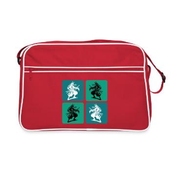 Samurai Japan Vintage Design - Sac Retro - rouge/blanc - Devant