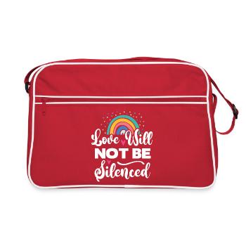 LGBTQ Pride Month - Love Will Not Be Silenced - Retro Bag - red/white - Front