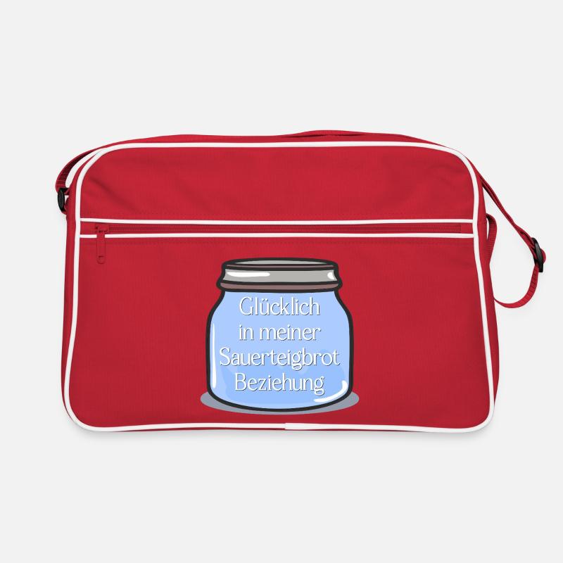 SAUERTEIG BROT BACKEN BEZIEHUNG - Retro Tasche - Rot/Weiß