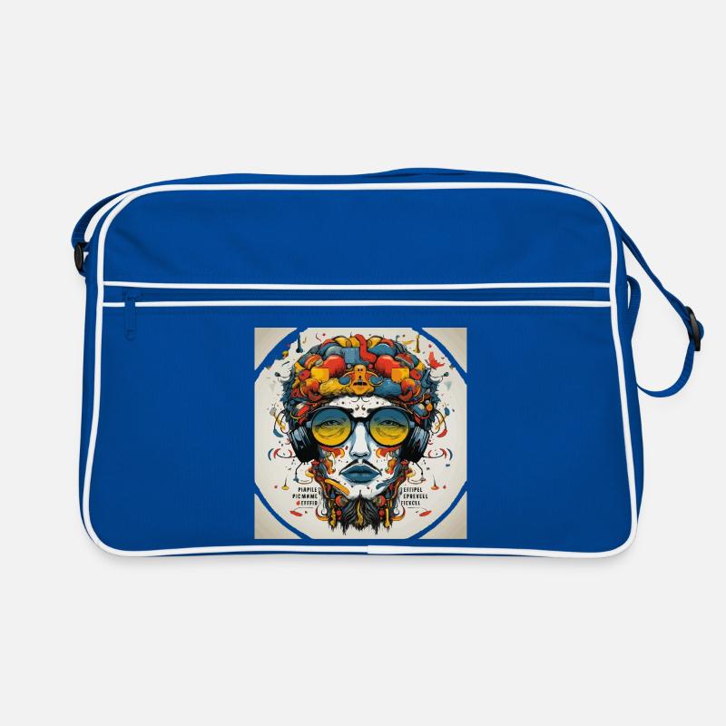Abstract Psychedelic Music Enthusiast Portrait Retro Bag
