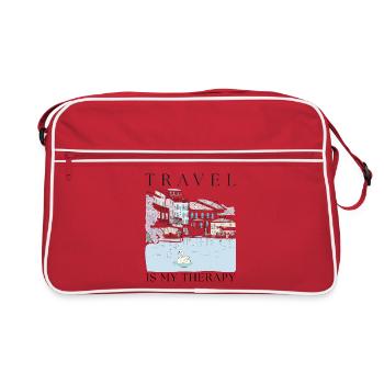 Le voyage est ma thérapie - Sac Retro - rouge/blanc - Devant