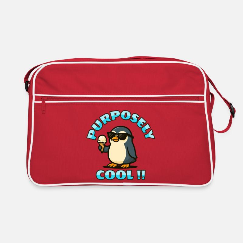 Cooler Pinguin mit Eis Retro Tasche