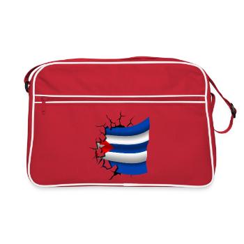 Drapeau de Cuba - Cuba - Drapeau Broken Design - Sac Retro - rouge/blanc - Devant