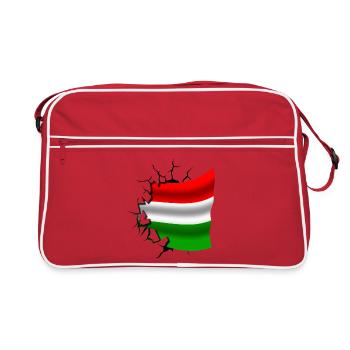 Drapeau de la Hongrie - Hongrie - Drapeau Broken Design - Sac Retro - rouge/blanc - Devant