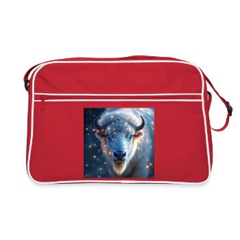 Animal Totem Bison Blanc - Sac Retro - rouge/blanc - Devant