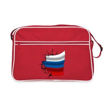 Drapeau de la Russie - Russie - Drapeau Broken Design - Sac Retro - rouge/blanc - Devant