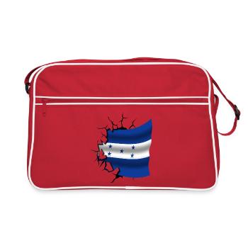 Drapeau du Honduras - Honduras - Drapeau Broken Design - Sac Retro - rouge/blanc - Devant