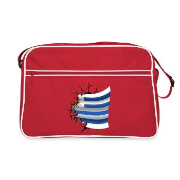Drapeau de l’Uruguay - Uruguay - Drapeau Broken Design - Sac Retro - rouge/blanc - Devant