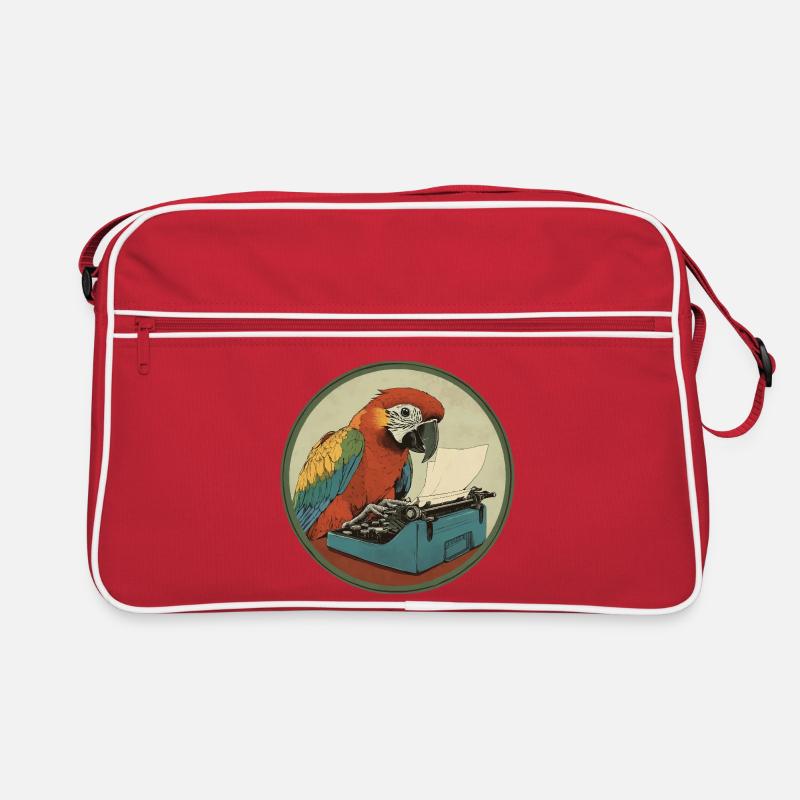Parrot with typewriter – Feather-light and creative Retro Bag