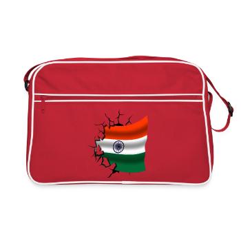 Flag of India - India - Flag Broken Design - Retro Bag - red/white - Front