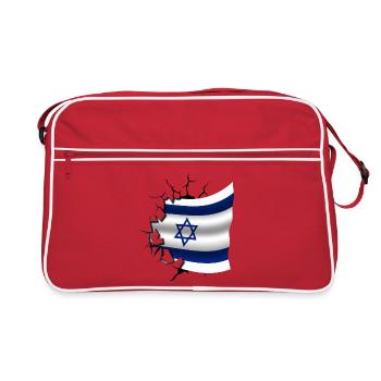 Drapeau d’Israël - Israël - Drapeau Broken Design - Sac Retro - rouge/blanc - Devant