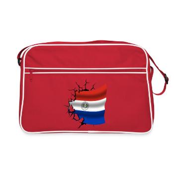 Bandera Paraguay - Paraguay - Drapeau Broken Design - Sac Retro - rouge/blanc - Devant