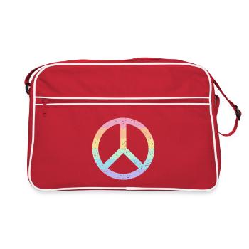 Arc-en-ciel Symbole de la paix Pastel Pride LGBTQ+ Grunge - Sac Retro - rouge/blanc - Devant