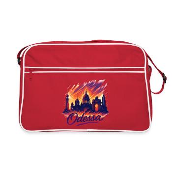Odessa Stadt Ukraine Perle am Meer Geschenk - Retro Tasche - Rot/Weiß - Vorne