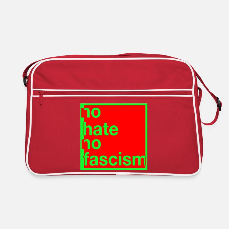 no hate no fascism - Retro Bag - red/white