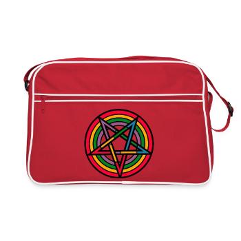 Rainbowpentagram - Retro Tasche - Rot/Weiß - Vorne