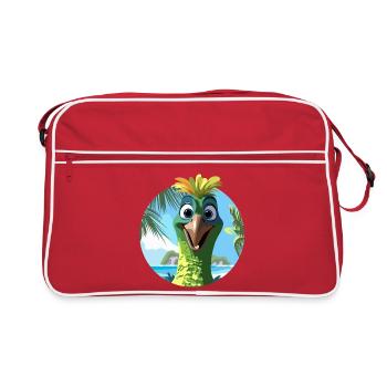 oiseau exotique et palmiers dessin - Sac Retro - rouge/blanc - Devant