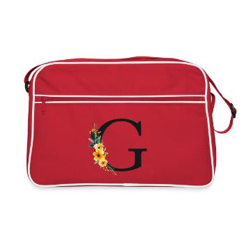 G Monogram, Floral, Personnalisable - Sac Retro - rouge/blanc - Devant