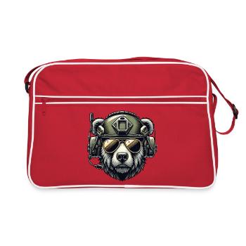 Bear Military Design - Retro Bag - red/white - Front