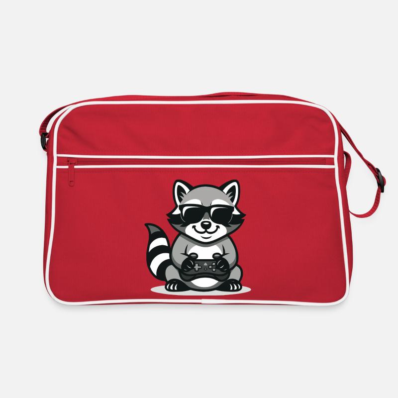Zocker-Waschbär Retro Tasche