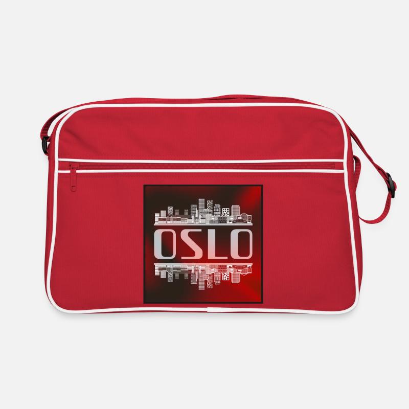 Oslo Skyline Mirror Image – Norway Architecture Retro Bag