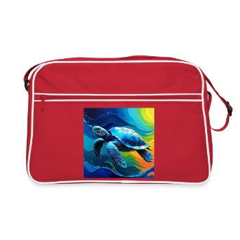Conception artistique de tortue marine vive - Sac Retro - rouge/blanc - Devant