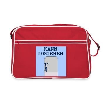 FAHRRAD TOR RADFAHREN - Retro Tasche - Rot/Weiß - Vorne