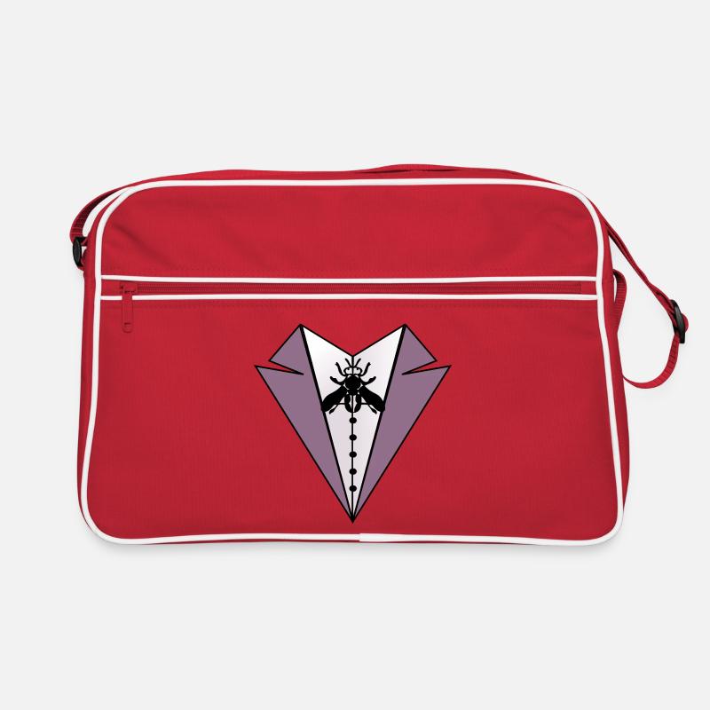 WORTSPIEL KARNEVAL ANZUG FLIEGE - Retro Tasche - Rot/Weiß