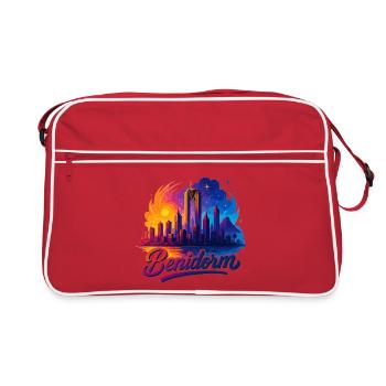 Benidorm City Spain Silhouette Gift - Retro Bag - red/white - Front