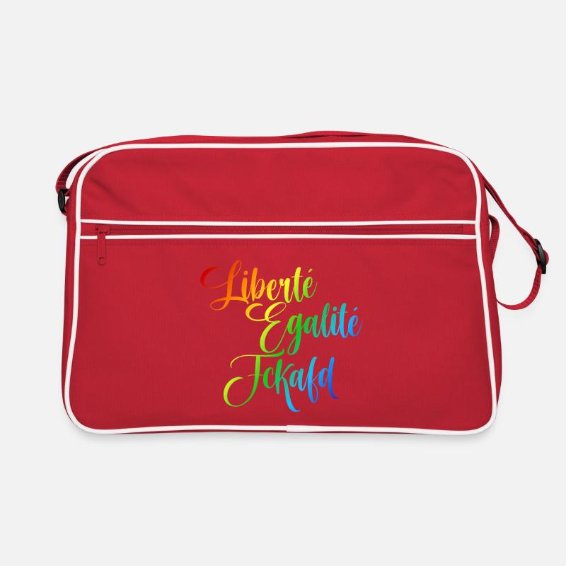 Regenbogen Liberté Égalité Fraternité Retro Tasche