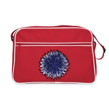 Blue Thistle Flower - Retro Bag - red/white - Front