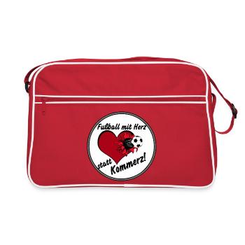 Football with heart ................................ - Retro Bag - red/white - Front