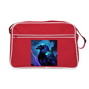 Art du corbeau de nuit électrique - Sac Retro - rouge/blanc - Devant