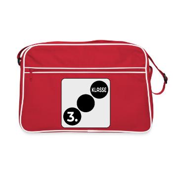 Würfell - 3. Klasse Schulklasse - Retro Tasche - Rot/Weiß - Vorne