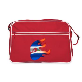 Flagge von Nicaragua - Nicaragua - Ninja - Retro Tasche - Rot/Weiß - Vorne
