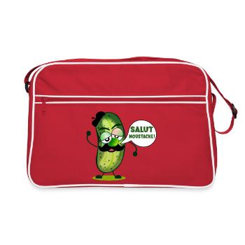 SALUT MOUSTACHE CORNICHONS - Sac Retro - rouge/blanc - Devant