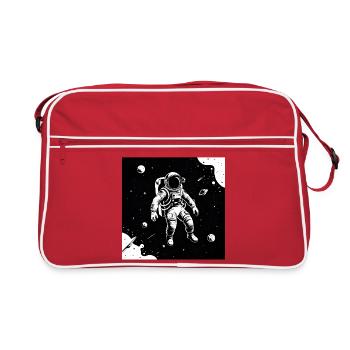 Space astronaut in the moon sky - Retro Bag - red/white - Front