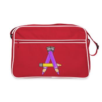 SCHULKIND BUCHSTABE A - Retro Tasche - Rot/Weiß - Vorne