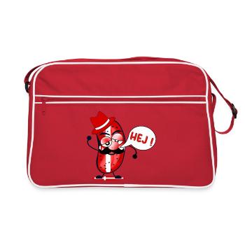 Bienvenue scandinave Bonjour Danemark Concombres - Sac Retro - rouge/blanc - Devant