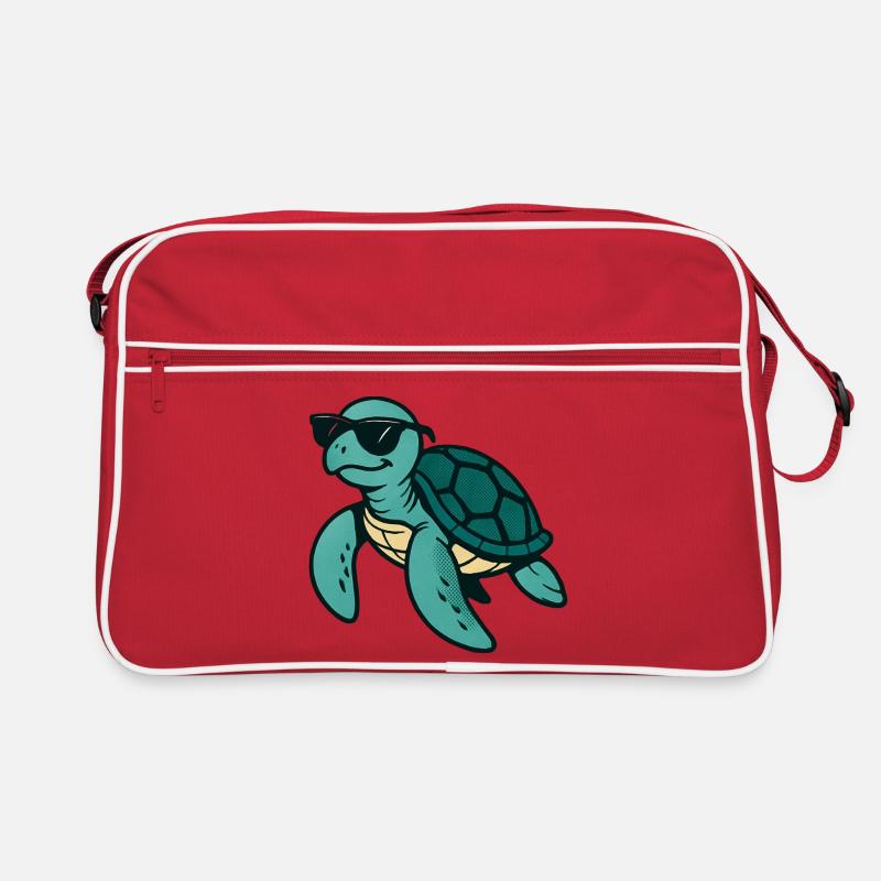 Coole Schildkröte mit Sonnenbrille Retro Tasche