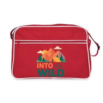 Mountains and forest wilderness - Retro Bag - red/white - Front