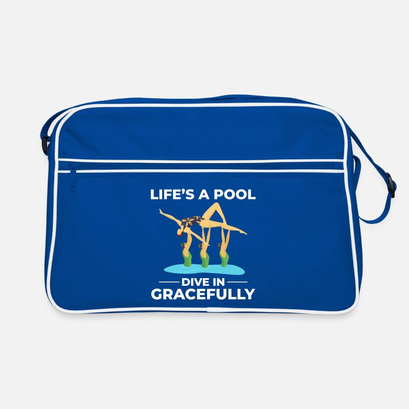 Das Leben ist ein Pool-Sprung in anmutig schwimmenden Humor Retro Tasche