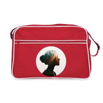 Motif féminin amoureux de la nature - Sac Retro - rouge/blanc - Devant