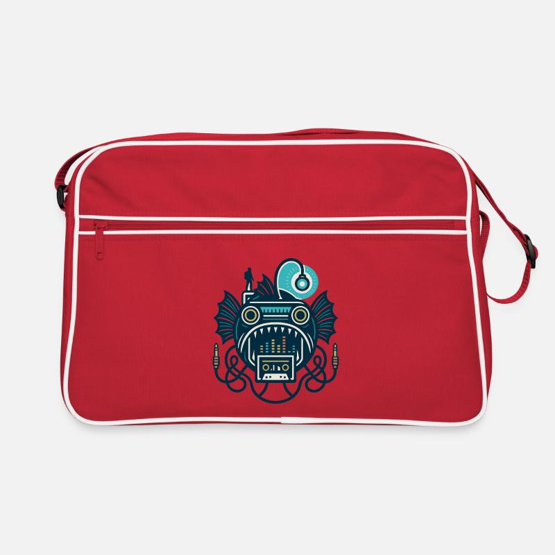 Deep Sea Mixtape – Anglerfisch - Retro Tasche - Rot/Weiß