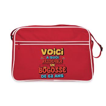 Humour Senior Anniversaire Surprenant - Sac Retro - rouge/blanc - Devant
