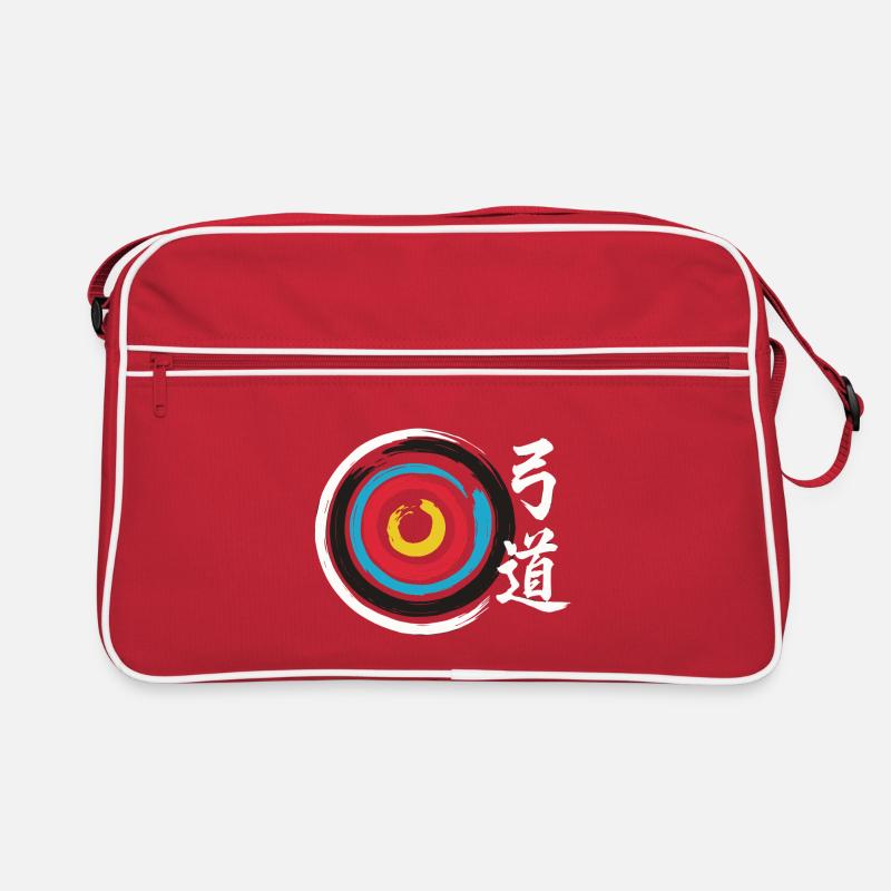 Bogenschießen | Weg des Bogens - Retro Tasche - Rot/Weiß