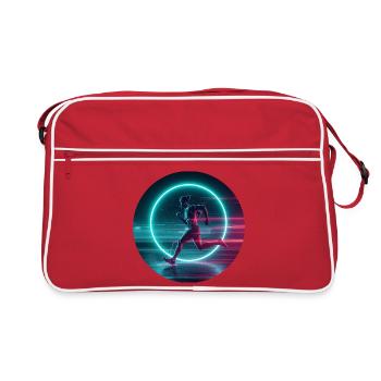 Silhouette lumineuse de course au néon - Sac Retro - rouge/blanc - Devant