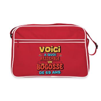 Sarcastic humor for seniors 69 years old - Retro Bag - red/white - Front