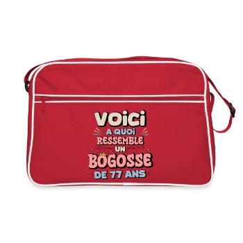 77th Birthday Humor - Retro Bag - red/white - Front