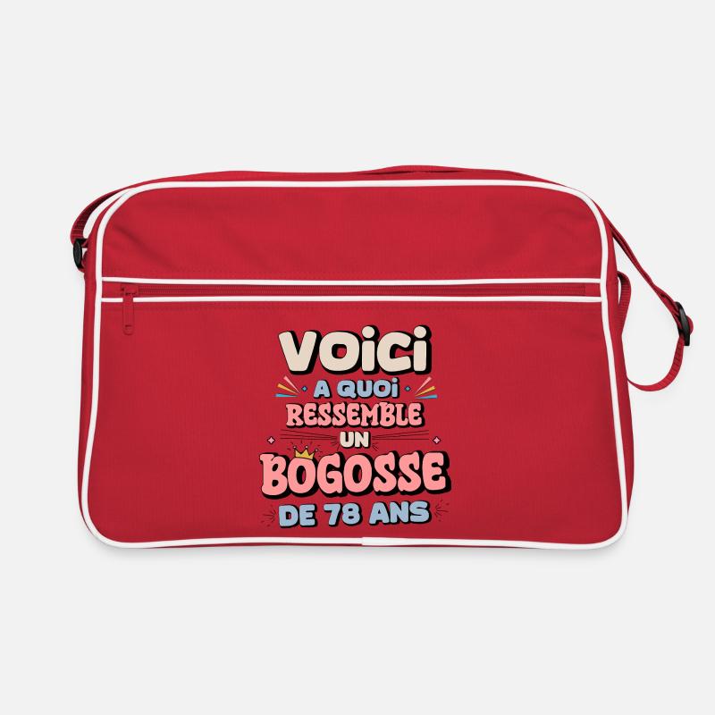 Senior Geburtstag Humor Sticker - Retro Tasche - Rot/Weiß